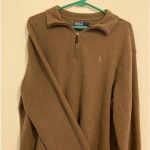 Brown/tan polo quarter zip
